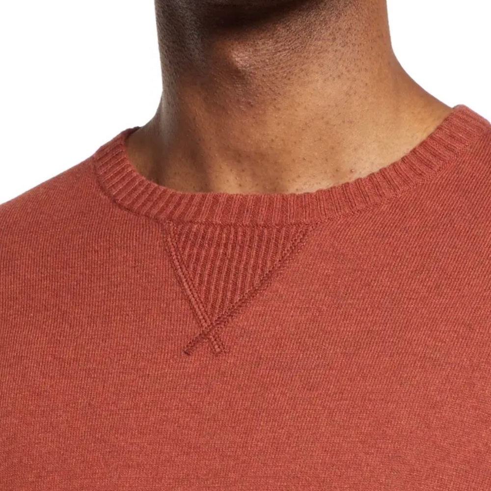 Treasure & Bond Cotton & Cashmere Crew Sweater In Rust Cinnabar Size XL - Picture 2 of 7